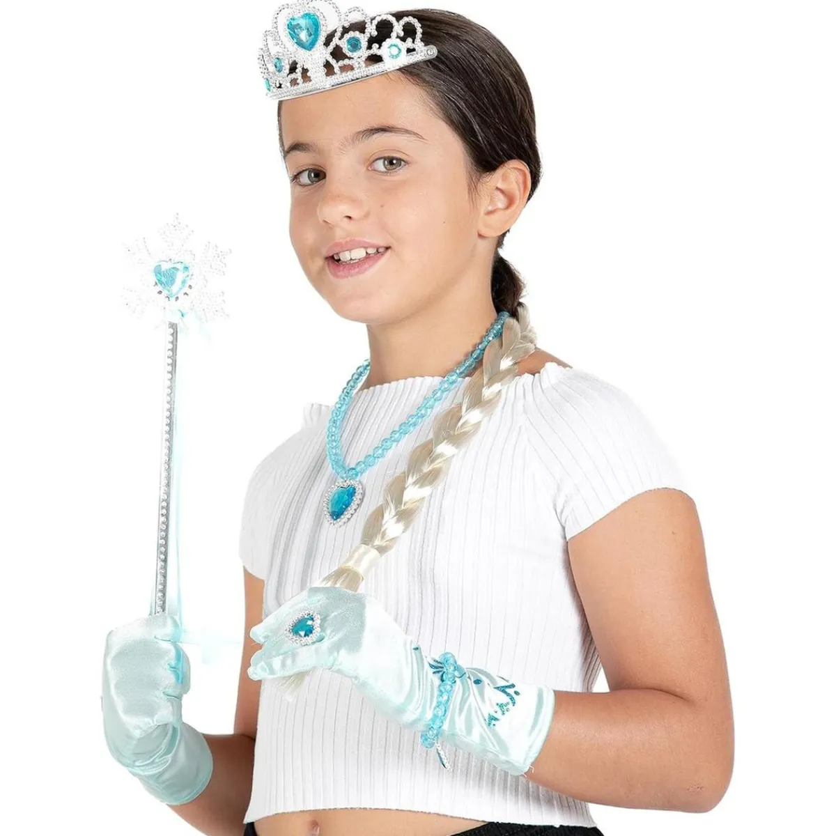 Kit de Disfraz Princesa Hielo: Corona y Accesorios Azul Plata XS ㅤ*TOYS "R" US Outlet