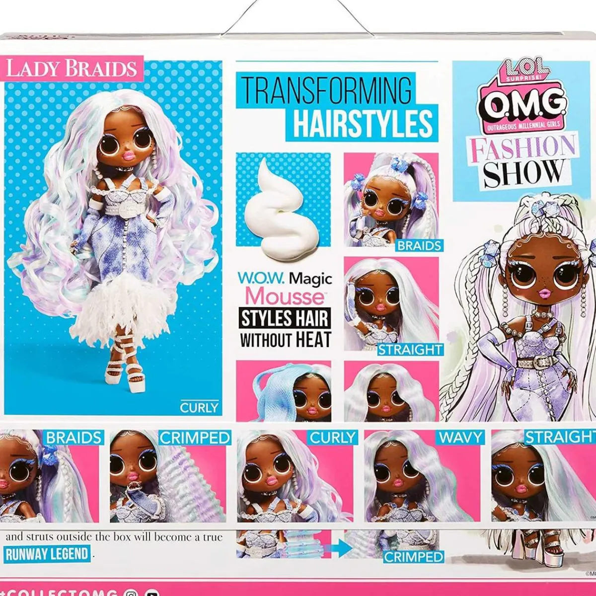 Hot - OMG Fashion Show Style Edition Lady Braids Coleccionables Y Mini Mundos