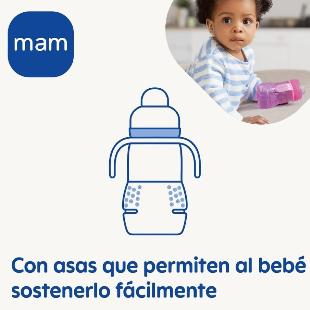 - Biberón transición Trainer 220ml azul*MAM New