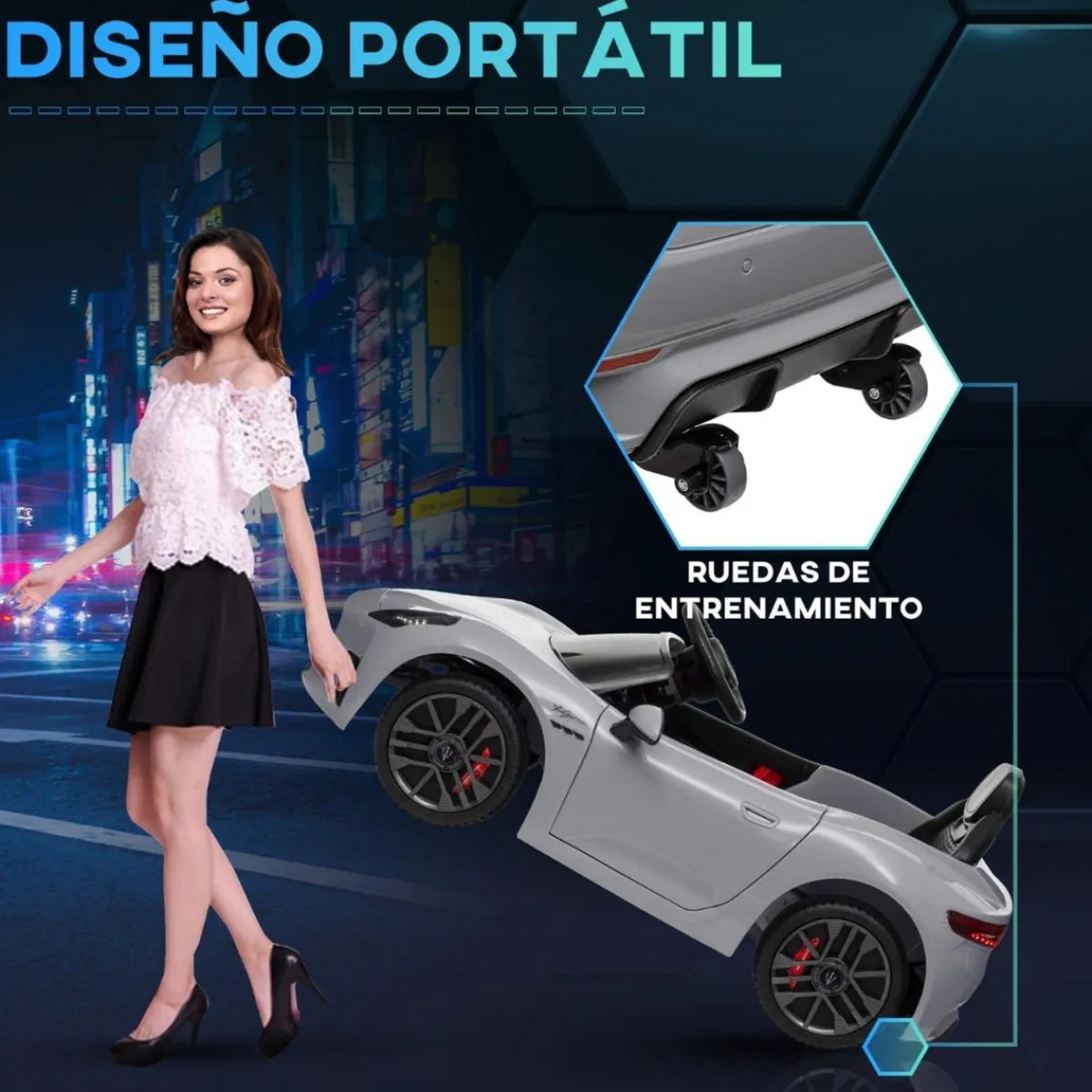 Maserati Gran Turismo Folgore eléctrico Gris*AIYAPLAY New