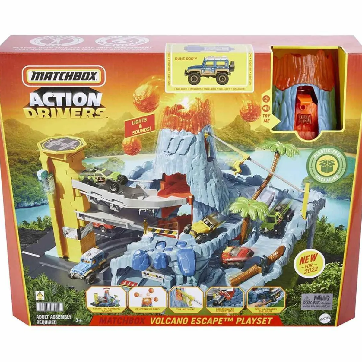 Hot Matchbox - Huida del volcán Vehículos Y Circuitos