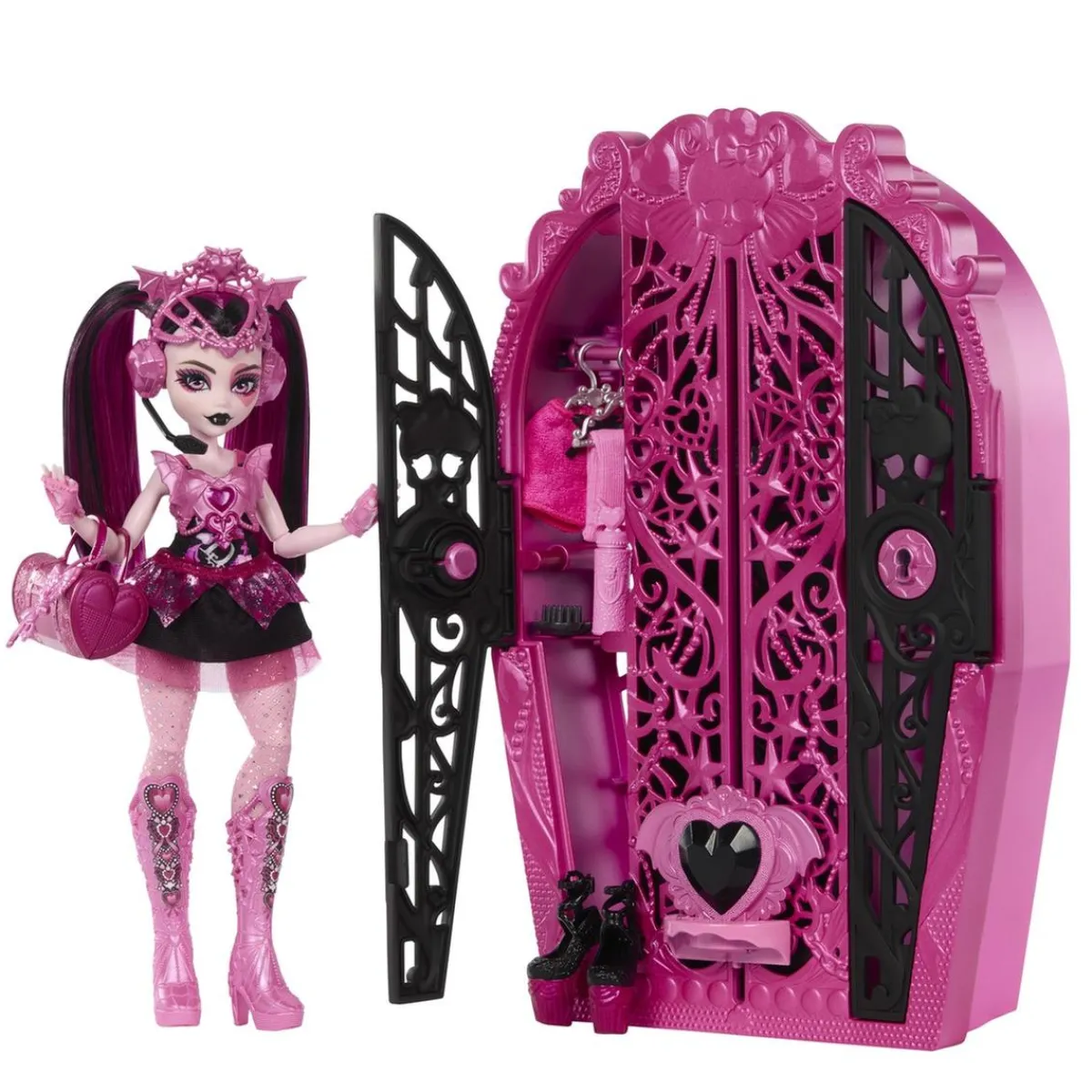 Hot - Monster High - Muñeca Draculaura Skulltimate con armario y accesorios Muñecas
