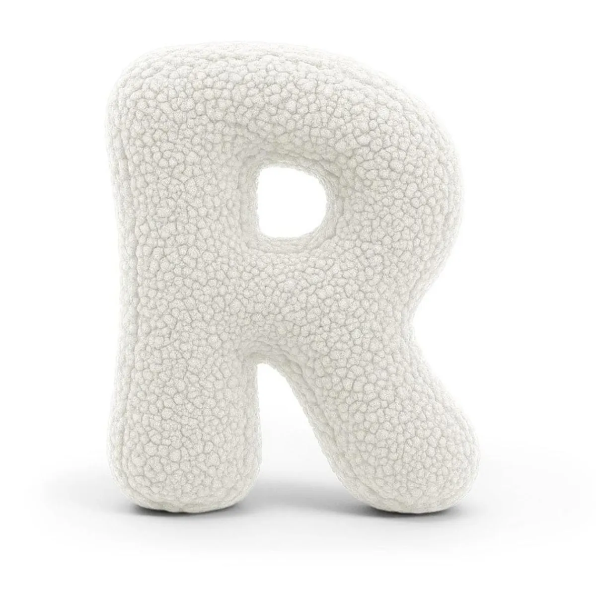 - Almohada Infantil con Forma de Letra “R” Color Blanco Roto “Bearly R” Descanso·Colchones Y Almohadas