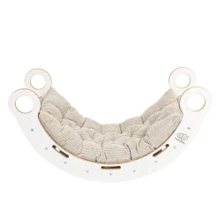Hot - Mecedora Infantil Blanca con Escalera y Cojín Beige “Medium Dream Rocker White Wood” Entretenimiento·Hamacas Y Columpios