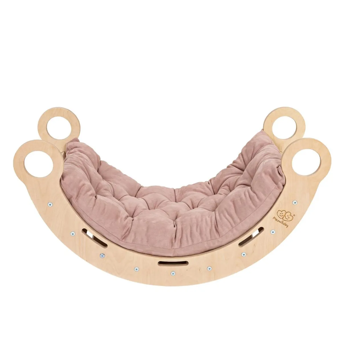 - Mecedora Infantil de Madera Natural con Tobogán, Escalera y Cojín Rosa “Medium Dream Rocker Classic” Entretenimiento·Hamacas Y Columpios