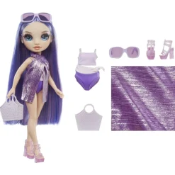 MGA - Muñeca Diversion Bajo El Sol Violet Purple ㅤ*RAINBOW HIGH Outlet