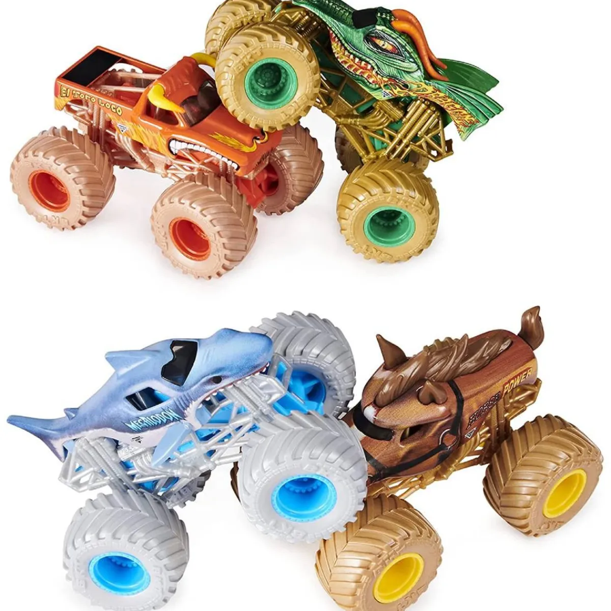 Outlet Monster Jam - Pack 4 vehículos Power Beasts Vehículos Y Circuitos
