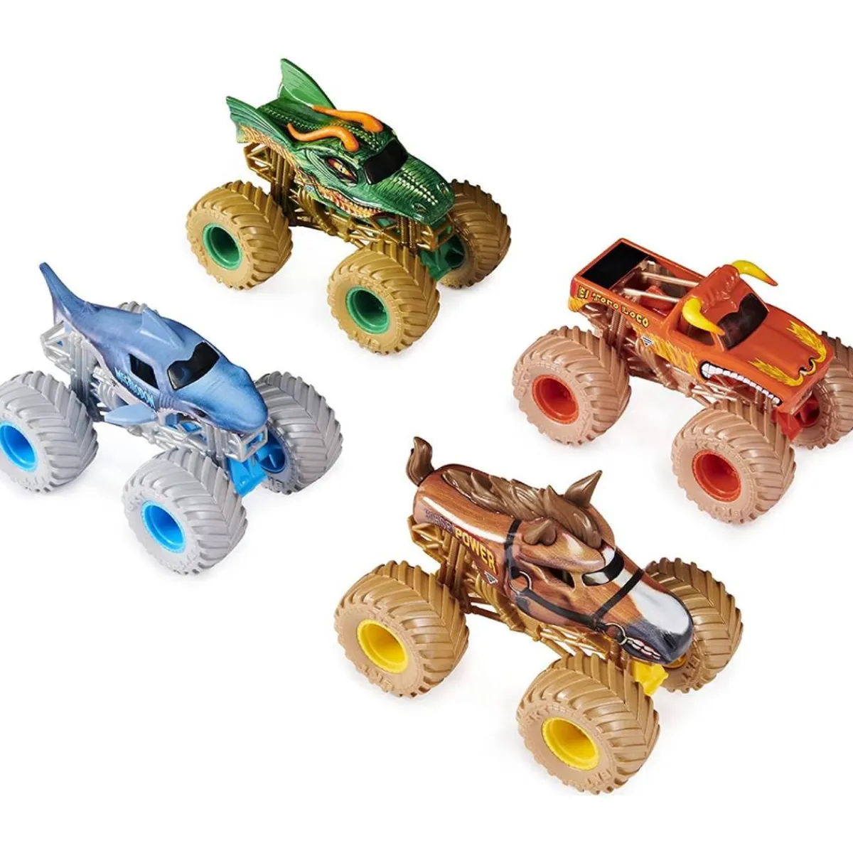 Outlet Monster Jam - Pack 4 vehículos Power Beasts Vehículos Y Circuitos