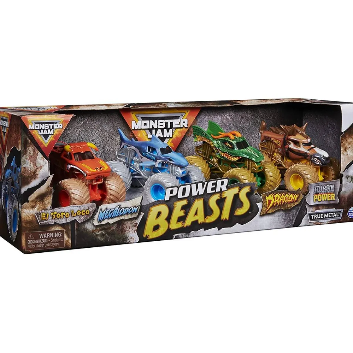 Outlet Monster Jam - Pack 4 vehículos Power Beasts Vehículos Y Circuitos