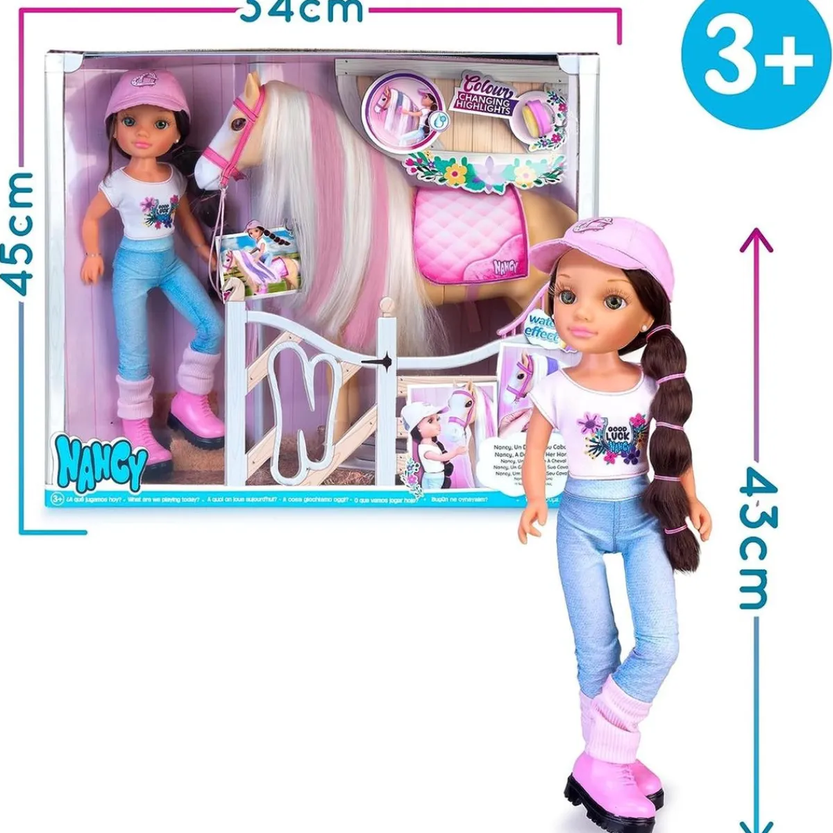 Best - Muñeca articulada con caballo y accesorios de cuidado ㅤ Muñecas