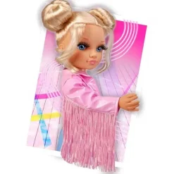 - Muñeca patinadora con accesorios y chaqueta rosa, para niños y niñas*NANCY New