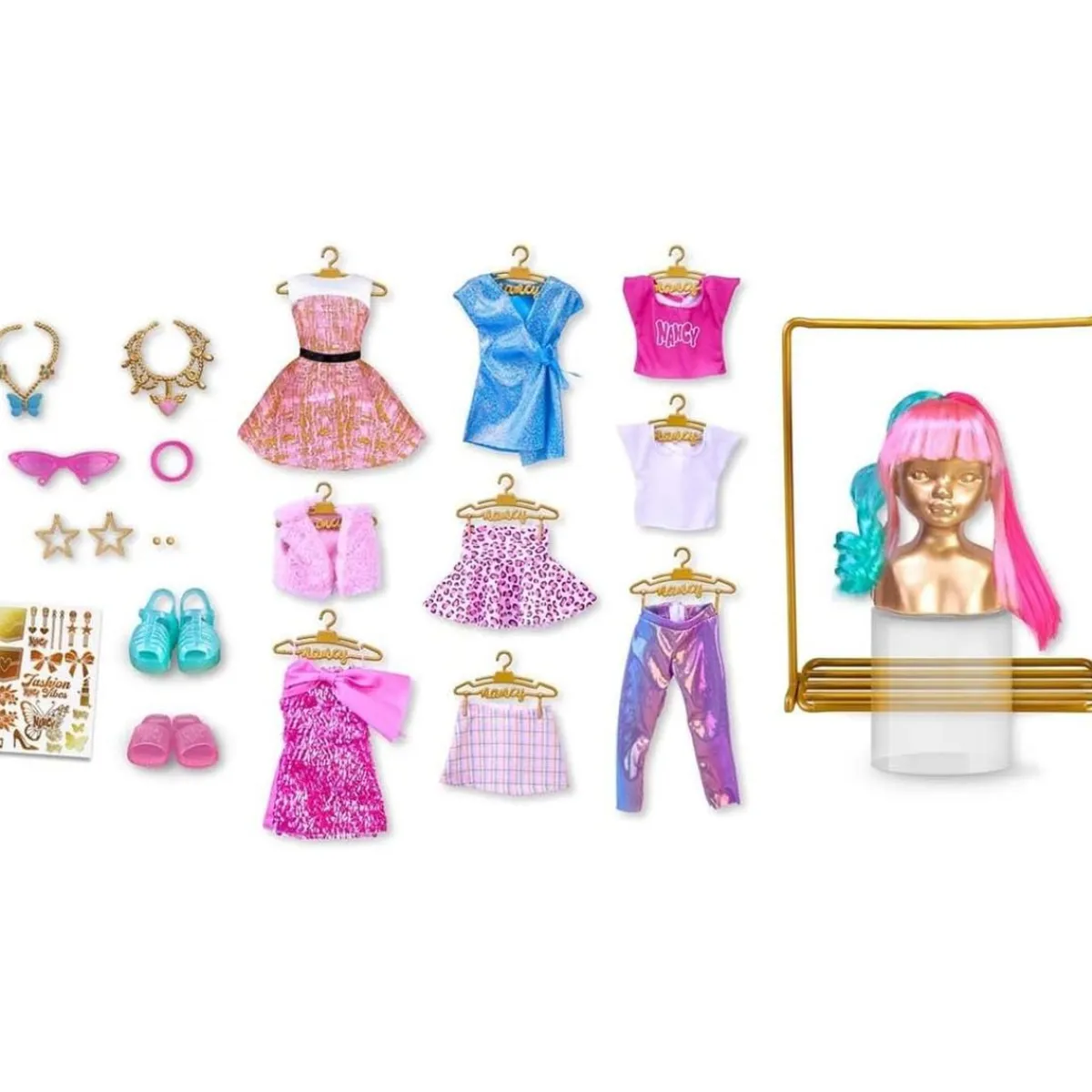 Online - Vestidor de looks con ropa y accesorios para muñeca glamurosa ㅤ Muñecas