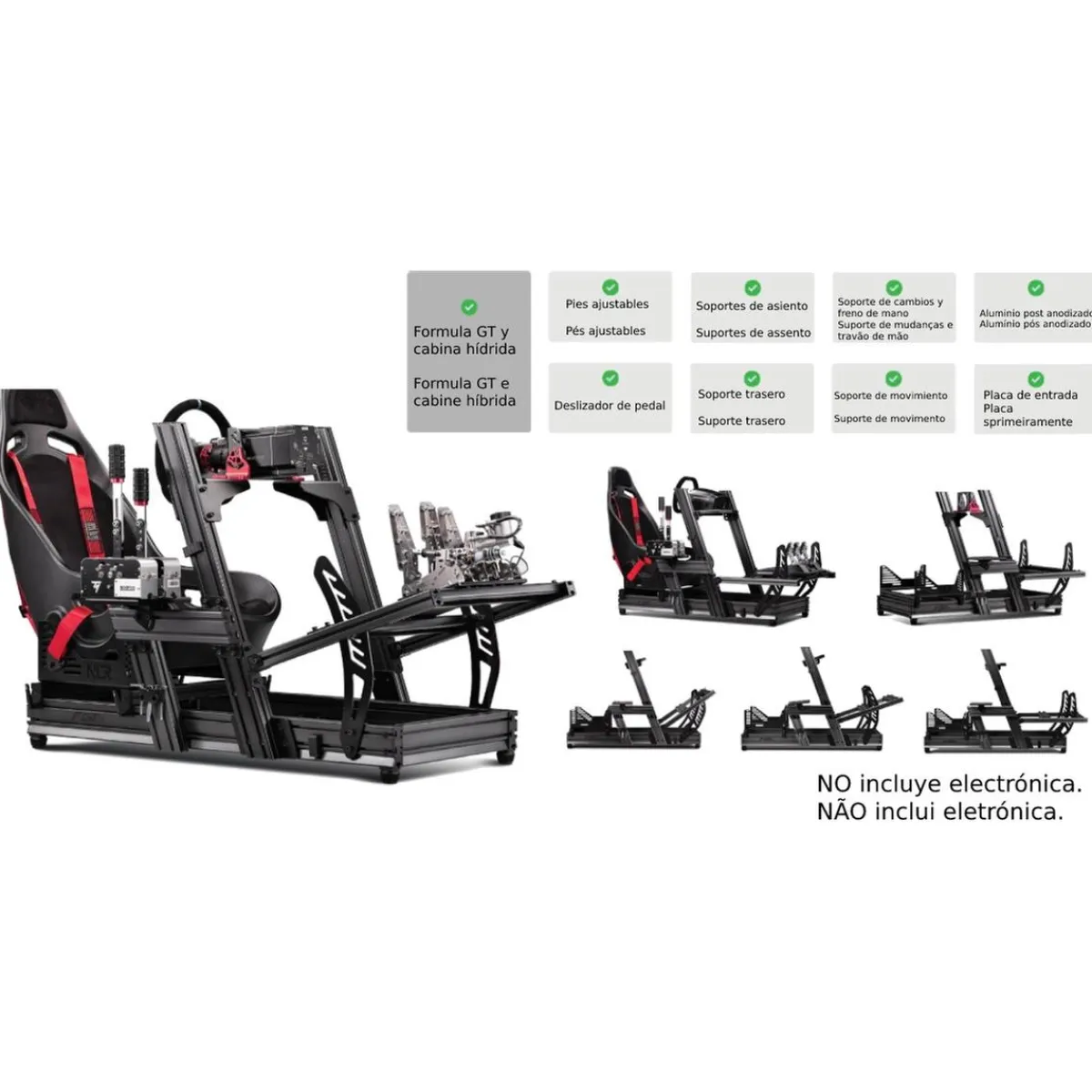 Outlet Cockpit Aluminium Simulator para sillón Gaming Front & Side Mount Edition Videojuegos