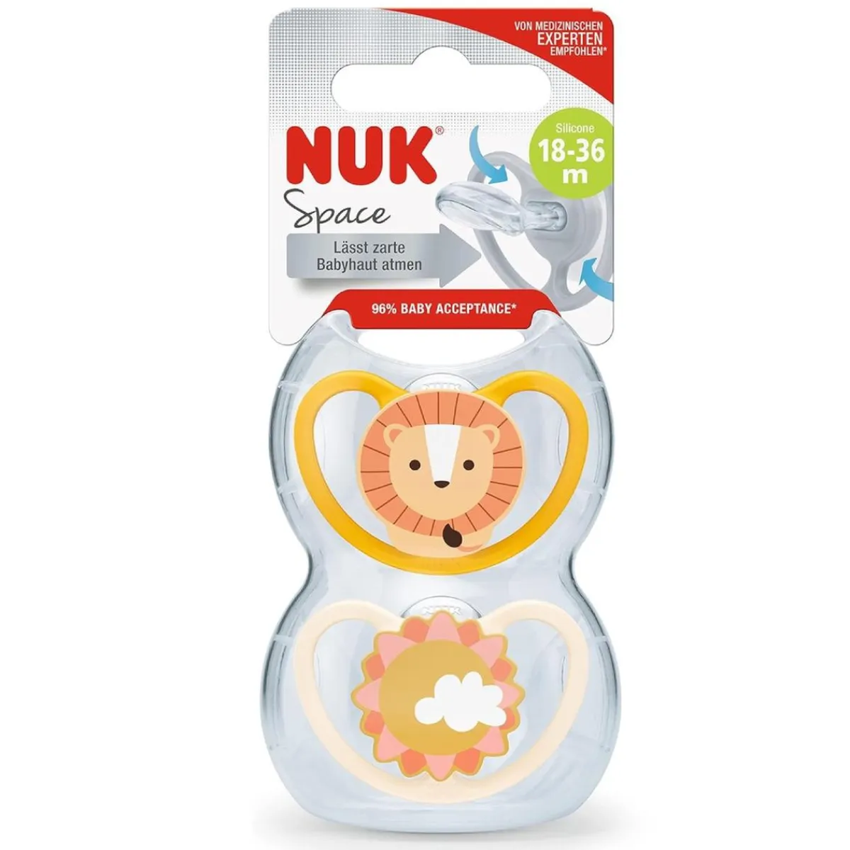 Online - Pack 2 chupetes Space silicona 18-36 meses León/Sol Biberones Y Chupetes·Chupetes