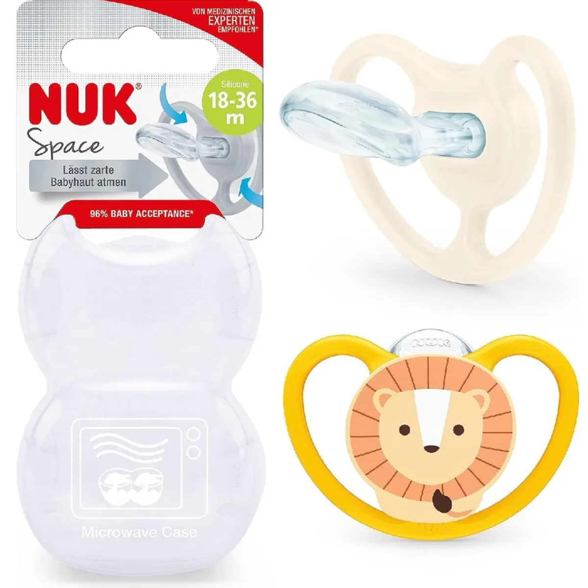 Online - Pack 2 chupetes Space silicona 18-36 meses León/Sol Biberones Y Chupetes·Chupetes