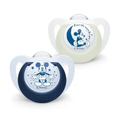 - Pack 2 chupetes Star Day & Night Mickey 6-18 meses*NUK Outlet