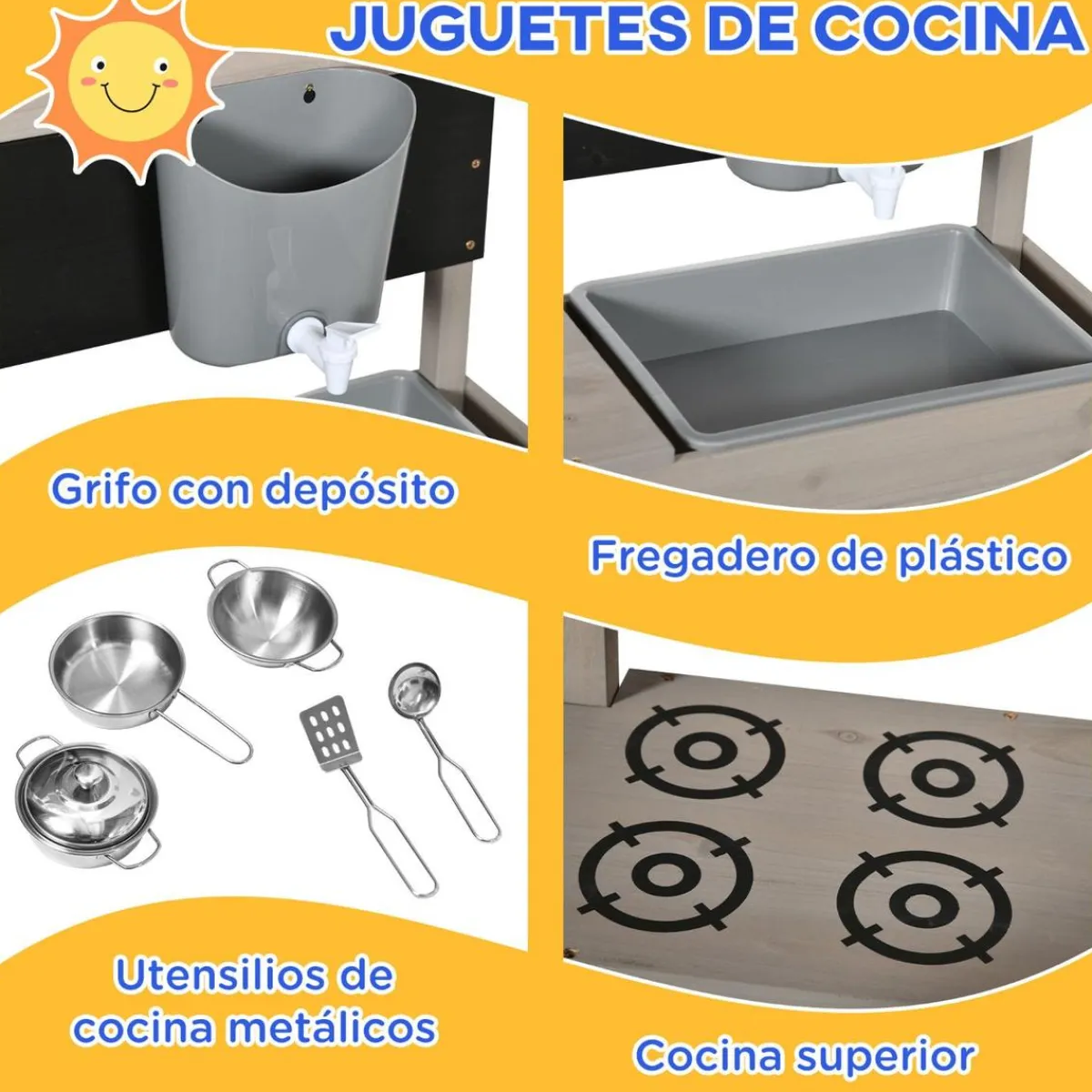 Clearance - Arenero de madera con toldo Juguetes De Verano