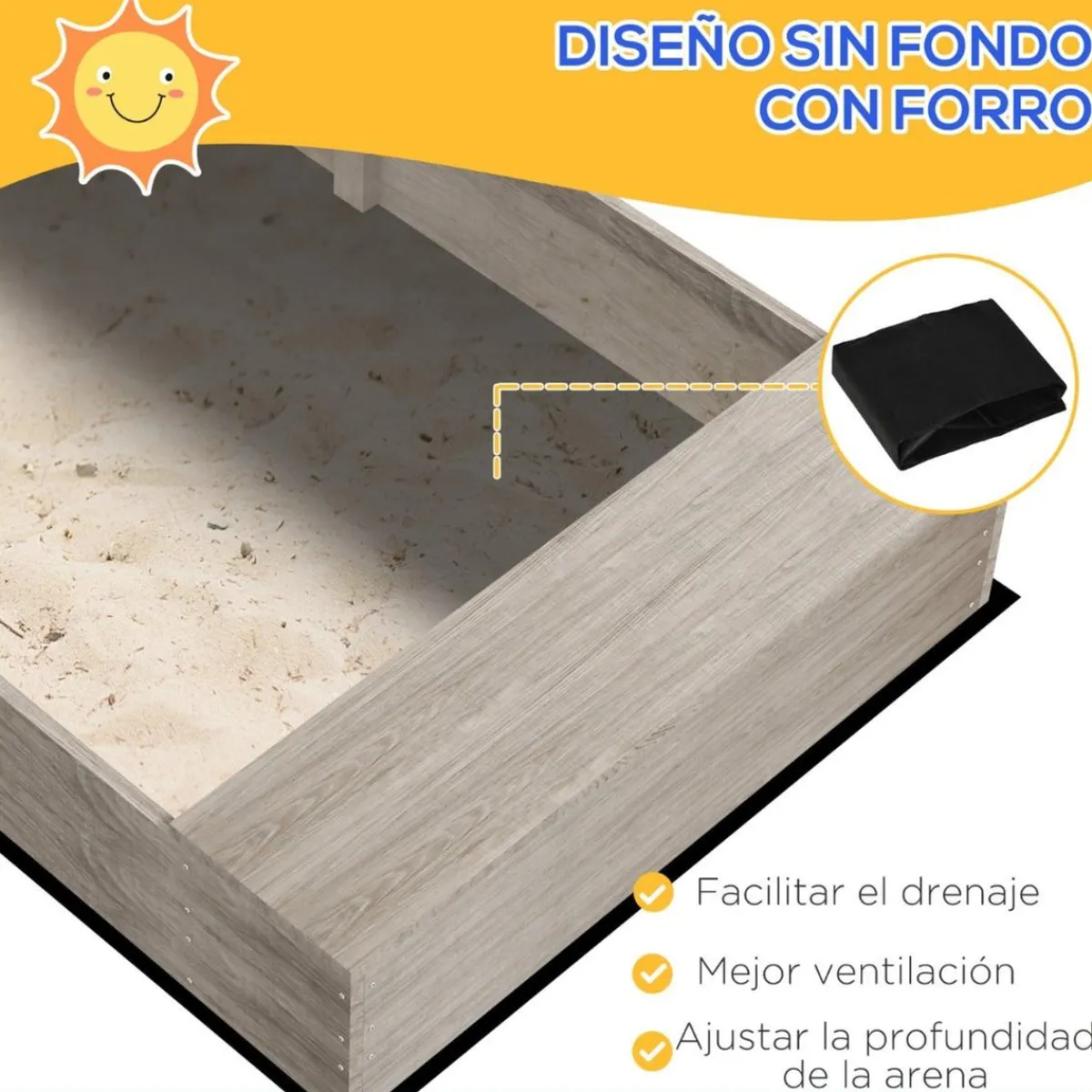 Best - Arenero infantil de madera con juegos Juguetes De Verano