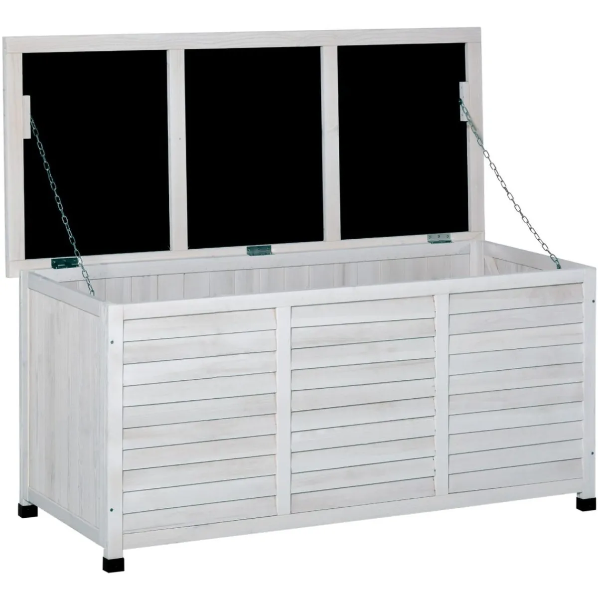 - Baúl de jardín de madera Blanco*Outsunny Discount