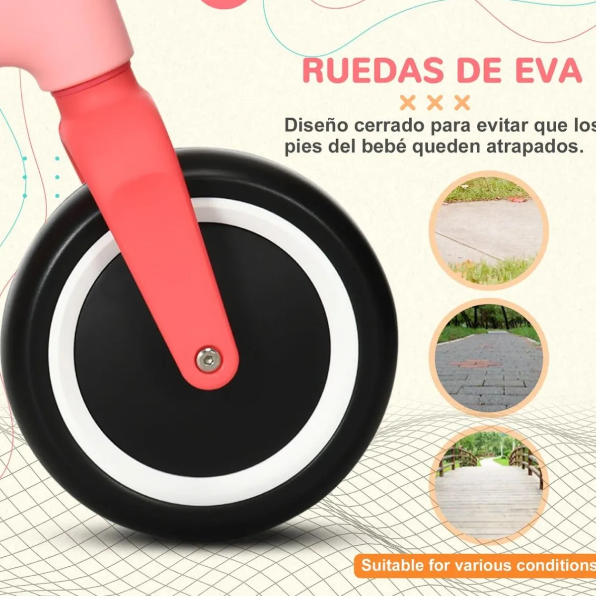 Outsunny - Bicicleta equilibrio Naranja con manillar giratorio Motos Y Triciclos
