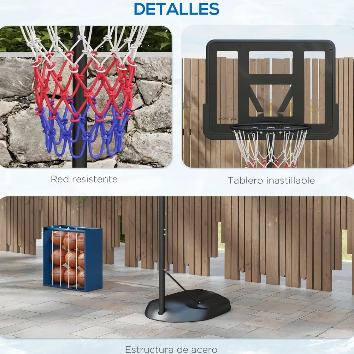 Outsunny - Canasta baloncesto regulable con base rellenable*SPORTNOW Online