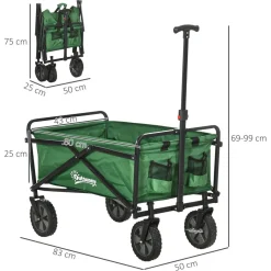 - Carro plegable con mango ajustable Verde Juguetes De Verano