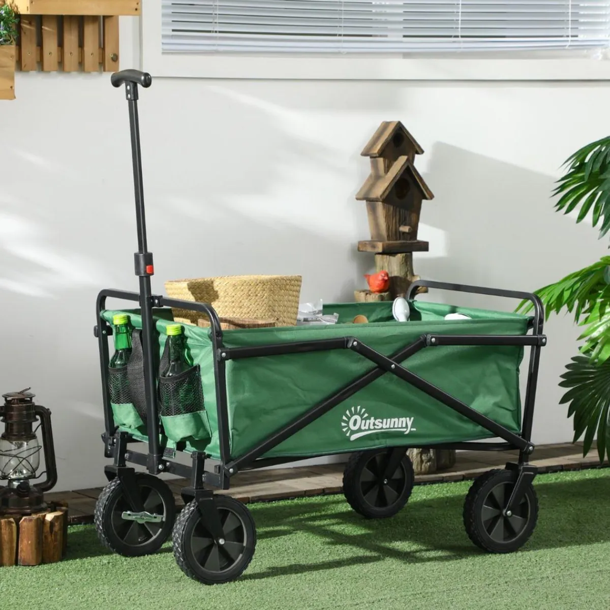 - Carro plegable con mango ajustable Verde Juguetes De Verano