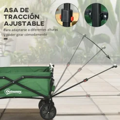 - Carro plegable con mango ajustable Verde Juguetes De Verano