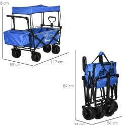 Clearance - Carro plegable con toldo Azul Juguetes De Verano