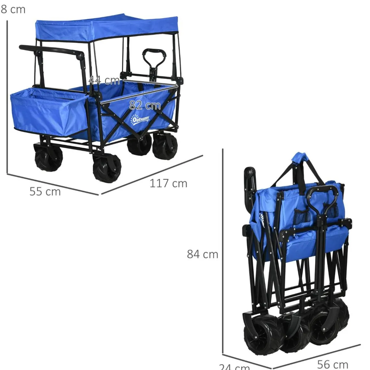 Clearance - Carro plegable con toldo Azul Juguetes De Verano