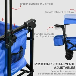 Clearance - Carro plegable con toldo Azul Juguetes De Verano