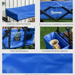 Clearance - Carro plegable con toldo Azul Juguetes De Verano