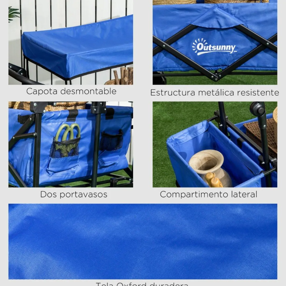 Clearance - Carro plegable con toldo Azul Juguetes De Verano