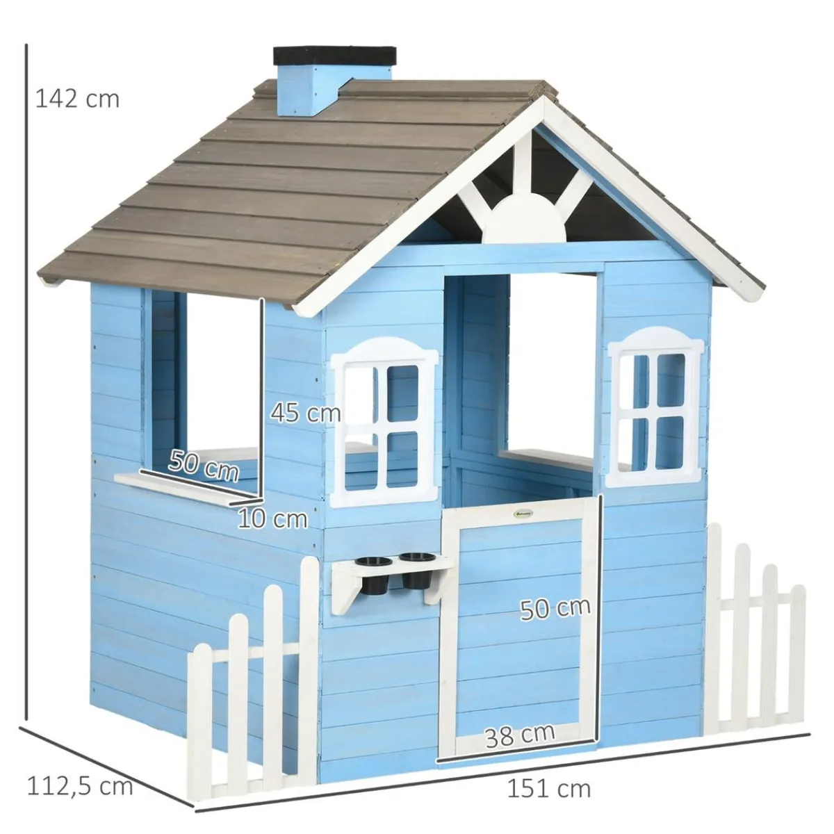Best - Casa de madera infantil Azul Casas
