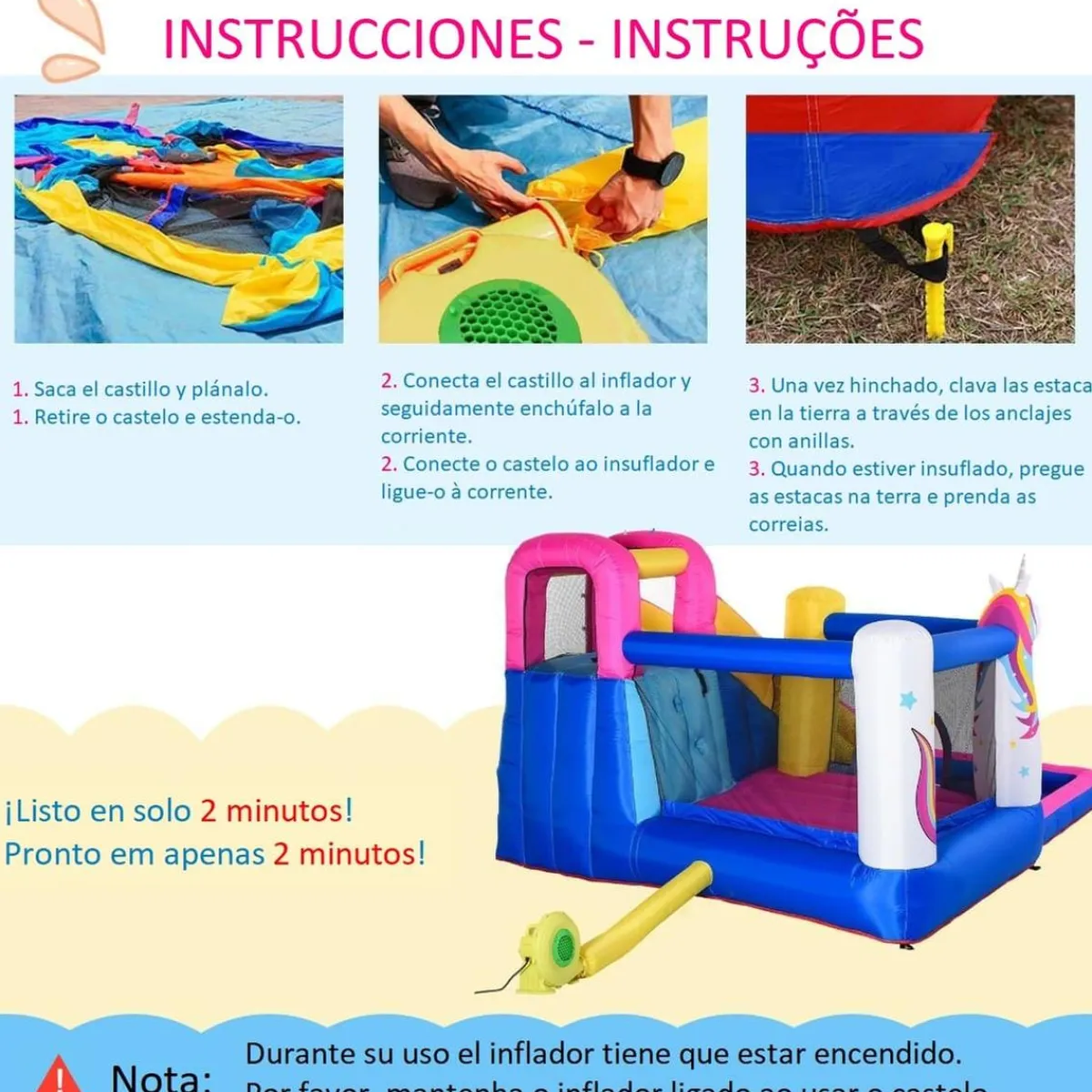 - Castillo hinchable infantil 5 en 1*Outsunny Best