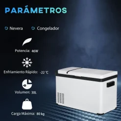 - Nevera congelador 30L Blanco*Outsunny Discount