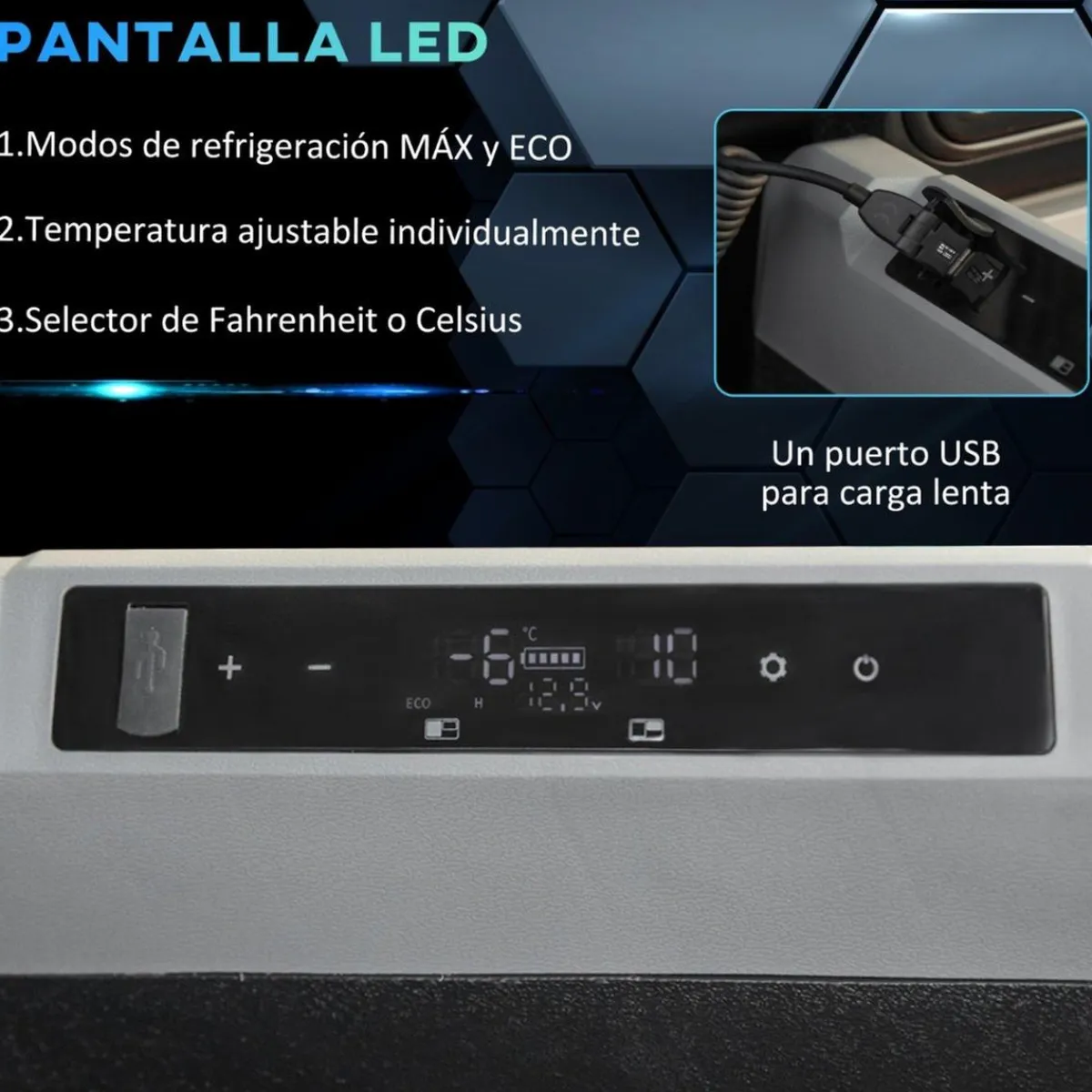 Best - Nevera congelador portatil 45L Negro Figuras De Acción