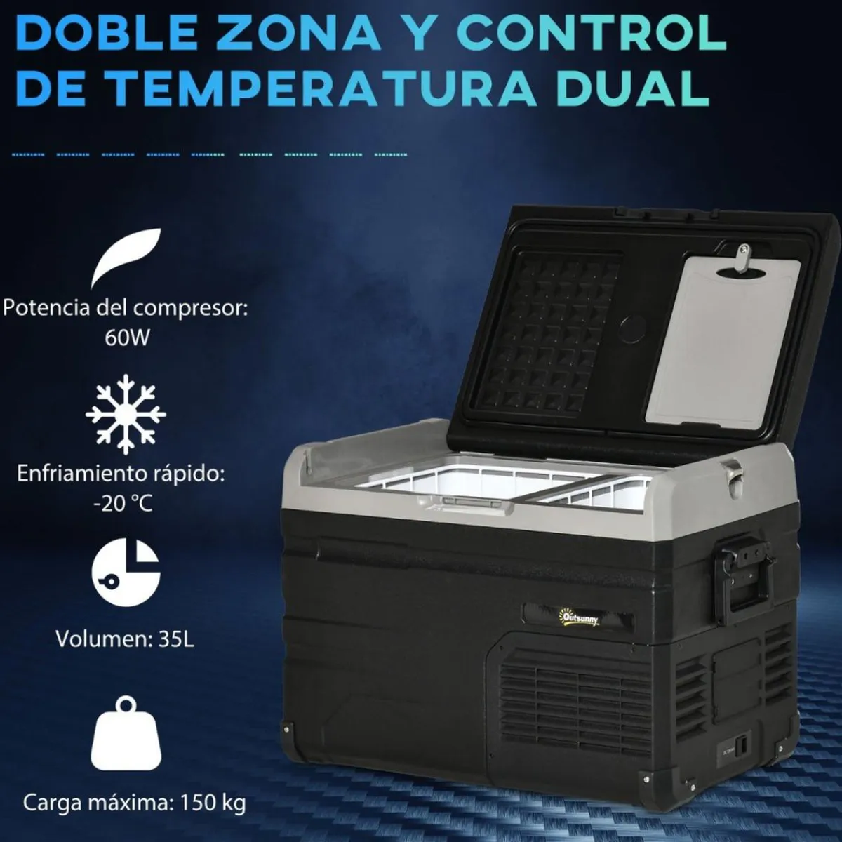 New - Nevera congelador portatil 35L Negro Figuras De Acción