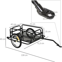 Outsunny - Remolque plegable para bicicleta Bicicletas