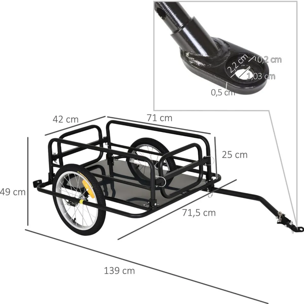 Outsunny - Remolque plegable para bicicleta Bicicletas