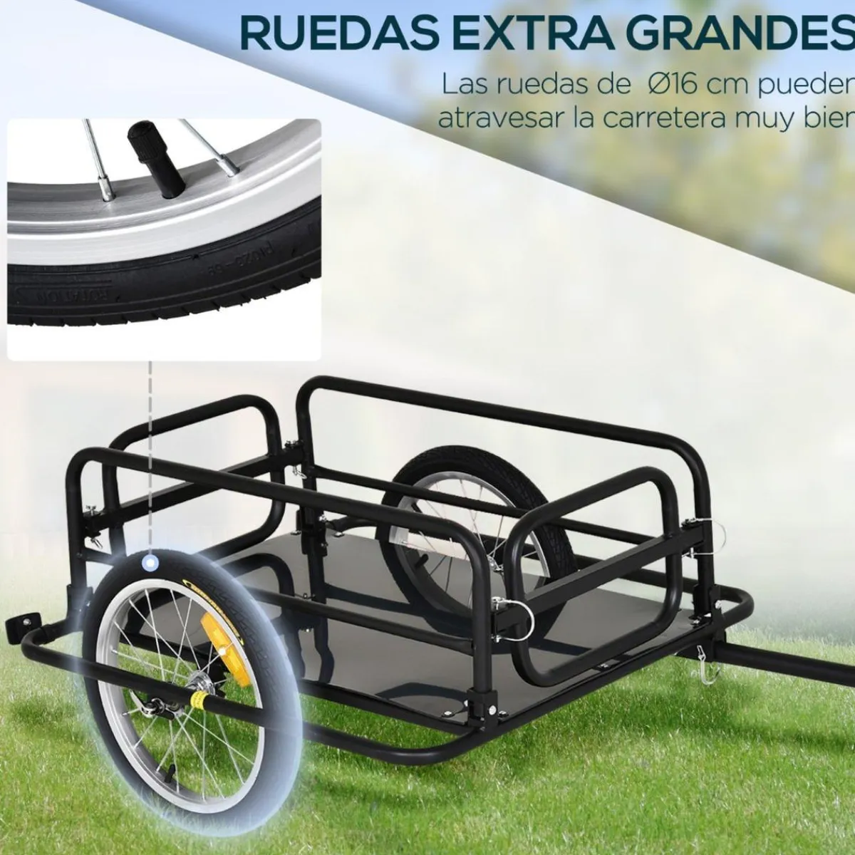 Outsunny - Remolque plegable para bicicleta Bicicletas