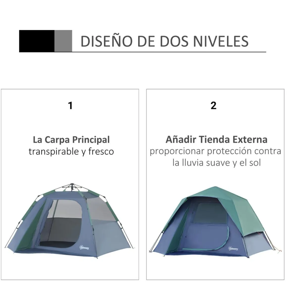 Outlet - Tienda de campaña Pop Up 250x194x160 cm Verde Juguetes De Verano