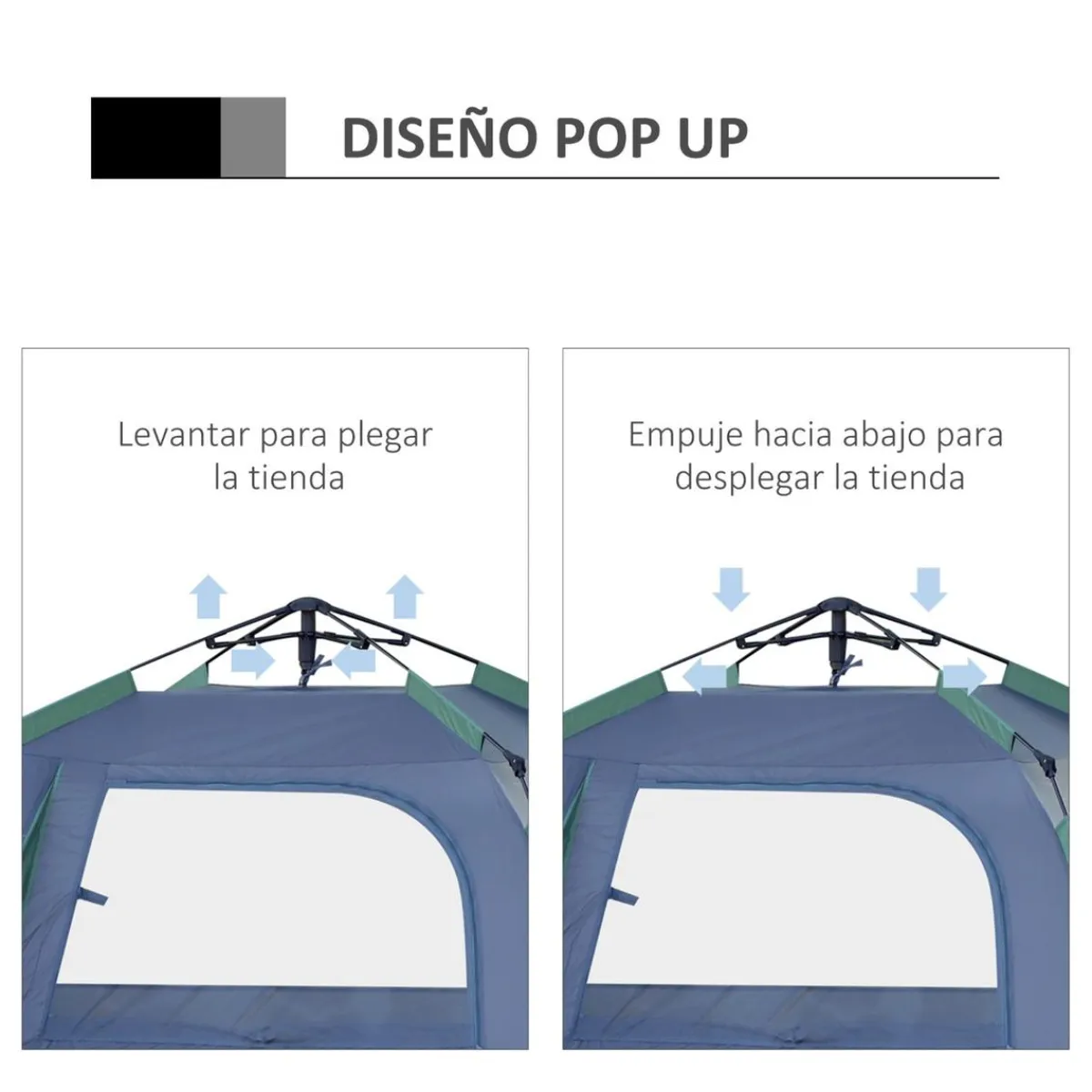 Outlet - Tienda de campaña Pop Up 250x194x160 cm Verde Juguetes De Verano