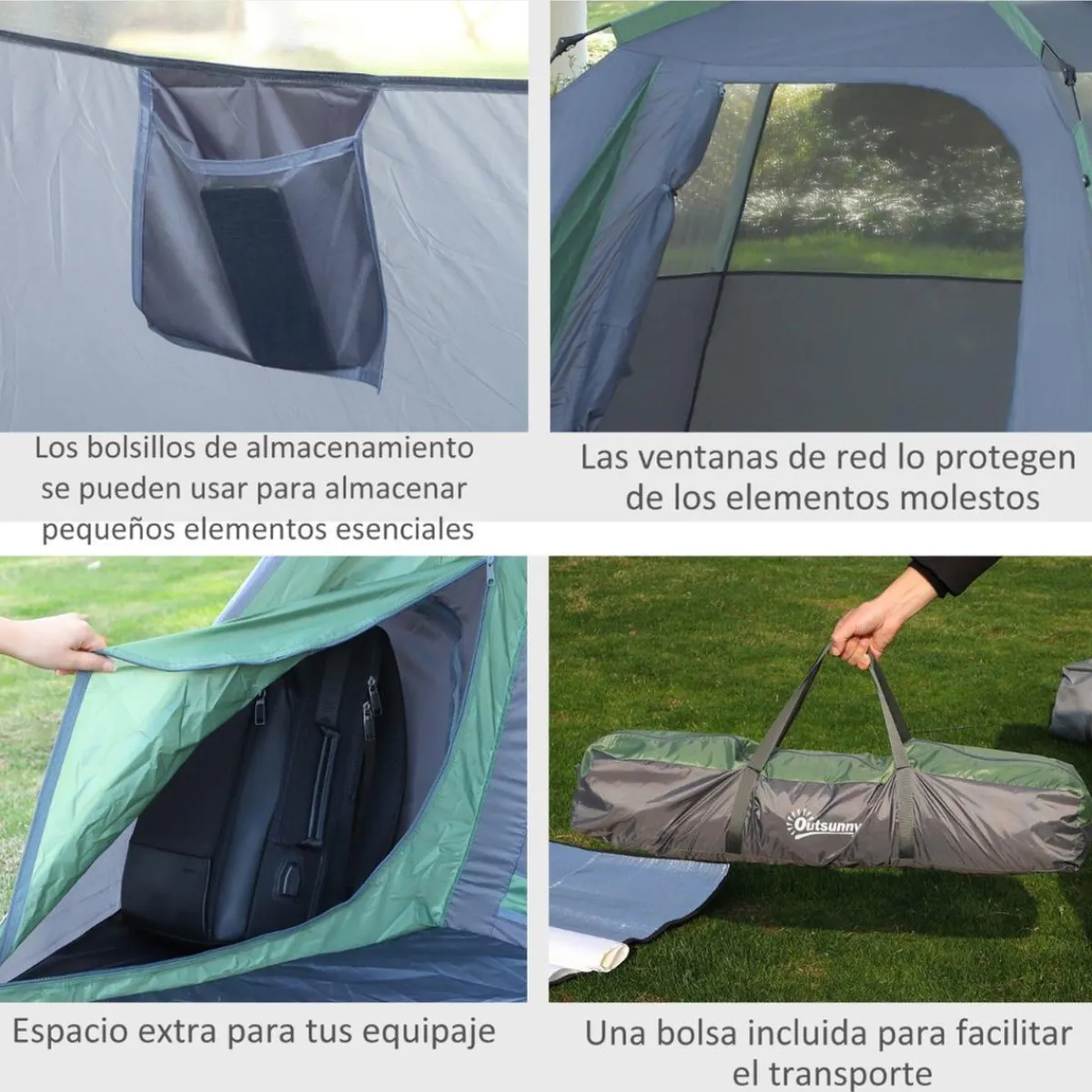 Outlet - Tienda de campaña Pop Up 250x194x160 cm Verde Juguetes De Verano