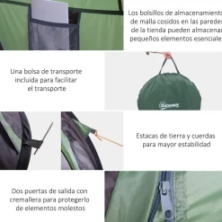 Sale - Tienda de campaña Pop Up 250x150x100 cm Verde Juguetes De Verano