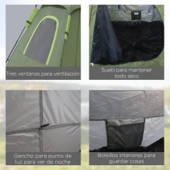 Hot - Tienda de campaña Pop Up 210x210x150cm Verde Juguetes De Verano