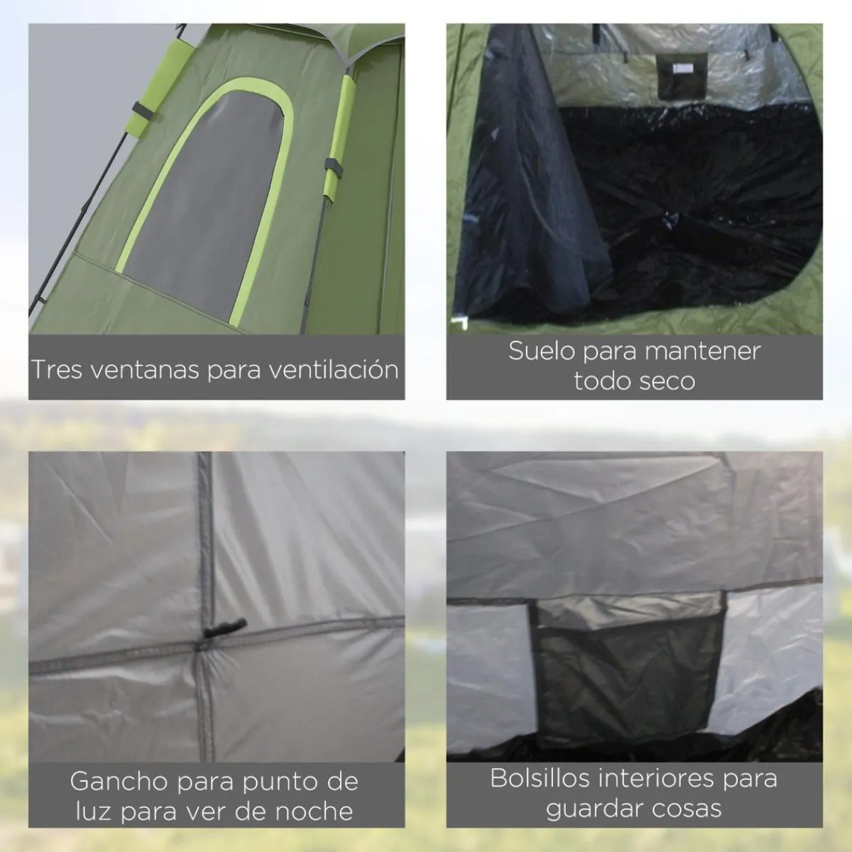 Hot - Tienda de campaña Pop Up 210x210x150cm Verde Juguetes De Verano
