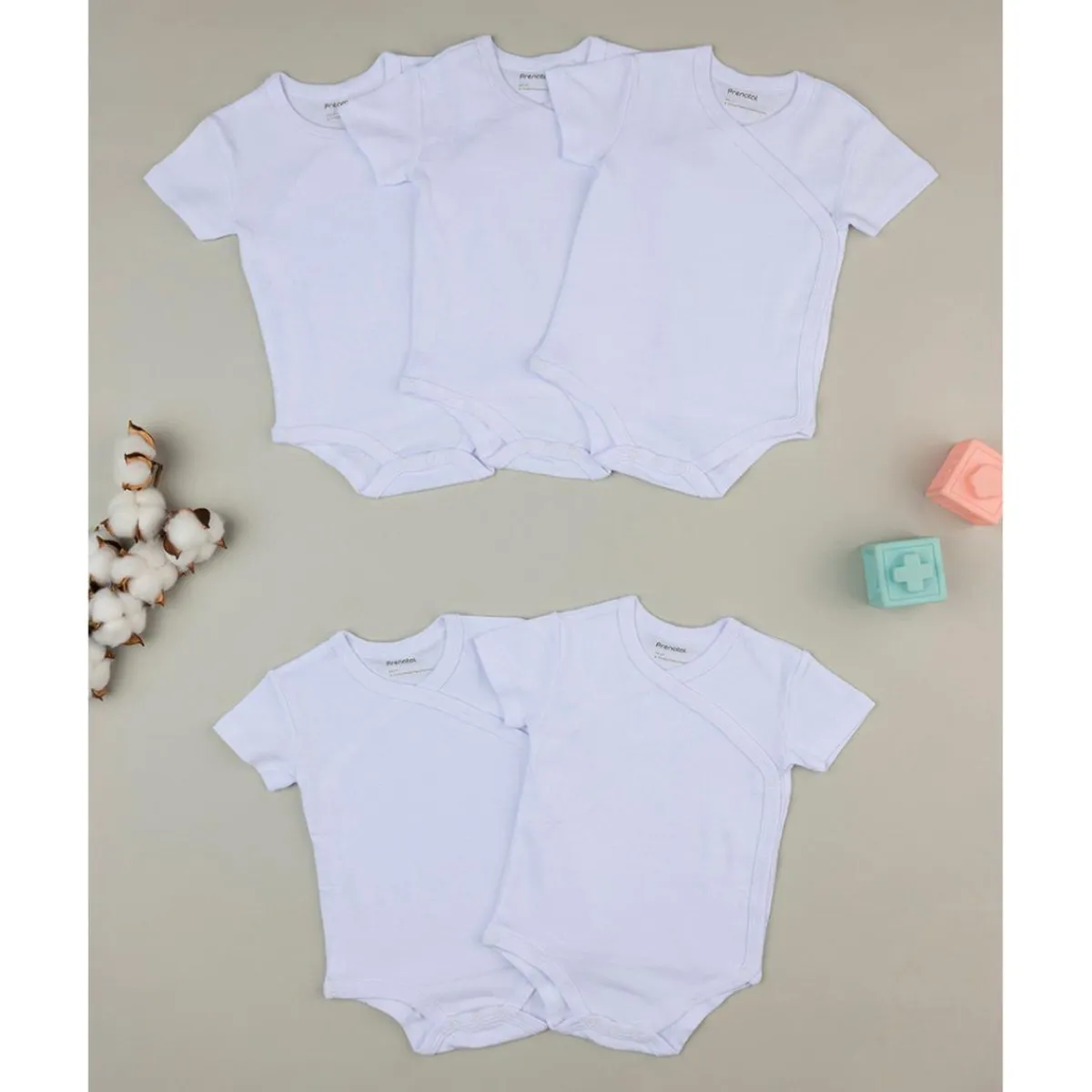 Clearance Pack 5 bodies blancos con apertura lateral Ropa Y Accesorios·Bodies|Recién Nacido·Ropa Y Accesorios