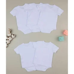 Clearance Pack 5 bodies blancos con apertura lateral Ropa Y Accesorios·Bodies|Recién Nacido·Ropa Y Accesorios