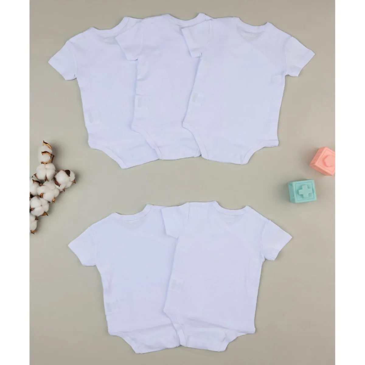 Clearance Pack 5 bodies blancos con apertura lateral Ropa Y Accesorios·Bodies|Recién Nacido·Ropa Y Accesorios